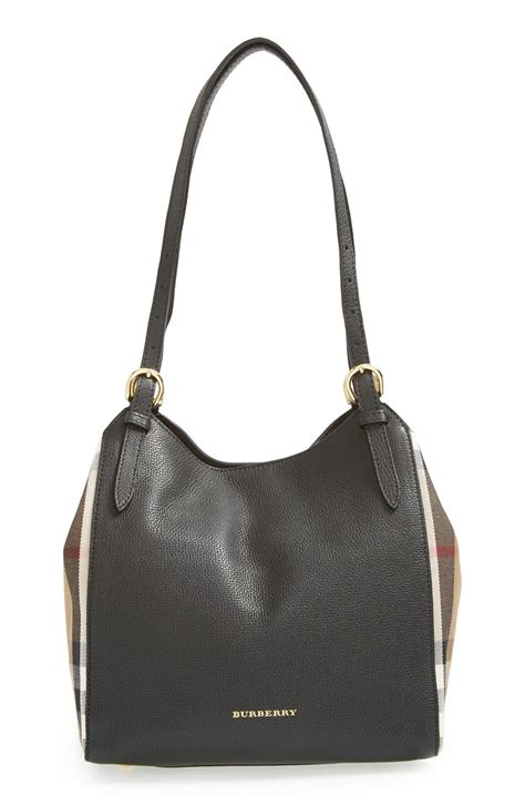 burberry small canter in leather and house check|Women’s Designer Tote Bags .